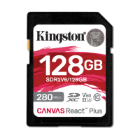 【Kingston 金士頓】Canvas React Plus SDXC UHS-II 280R/100W V60 128GB 記憶卡(SDR2V6/128GB)
