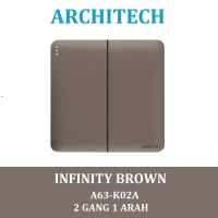 Architech Infinity A63-K02A Brown Sakelar/CETEKAN Lampu 2 Gang 1 Arah