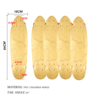 5PCS 25.2X7"Blank Maple Deck Canadain Maple deck 7Ply 64x18mm Four Wheels Surfboard Cruiser Penny Board Deck Skateboard Deck