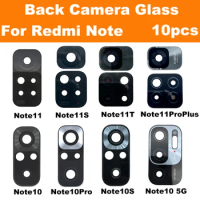 10pcs Back Camera Glass Lens For Xiaomi Redmi Note 10 10S 11 11T 8 9 Pro 5G Rear Camera Glass With Adhesive Sticker Repair Parts