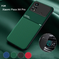 For Poco X4 Pro 5G Phone Case Ultra-thin Magnetic Texture Leather Case for Poco X3 NFC/Poco X4 X4 GT/Poco X5 X5 Pro Back Cover