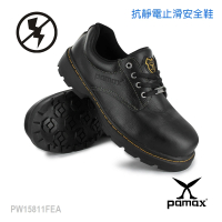 PAMAX 帕瑪斯 抗靜電馬丁安全鞋/抗靜電PU墊+乳膠彈力墊(PW15811FEA 黑)