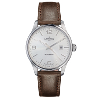 DAVOSA Gentlemen 現代經典紳士系列套裝腕錶-白面/咖啡皮帶/40mm
