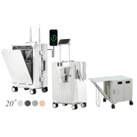 【Arlink】20吋登機箱 前開式行李箱 鋁框行李箱+75L 手推車(旅行箱/TSA海關鎖/後背包/鋁框箱/收納箱)