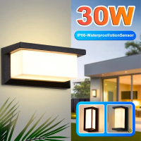 【Pengiriman Lokal】Hiberry 30W energi surya Lampu dinding LED tahan air Lampu lapangan balkon lorong 