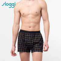 【sloggi Men】CHECKY 經典雙色格紋系列寬鬆平口褲(寧靜黑夜)