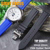 18 19m 20mm 21mm 22mm FKM Rubber Watchband for Longines Master L2 Hydroconquest L3 Fluoro Rubber Watch Band Strap Diver Bracelet