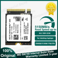 Western Digital SSD SN740 512GB 1TB 2TB NVMe PCIe Gen 4x4 M.2 2230 SSD for Microsoft Surface ProX Surface Laptop 3 Steam Deck