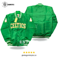 [ELEGANTSTYLE] Jaket Varsity Baseball Celtic Green Korean ElegantStyle Unisex Full Bordir - Bahan Ta
