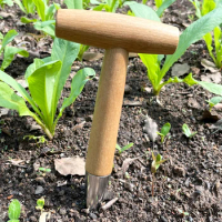 Home Gardening Wooden Planting Seeds And Bulbs Tools Hand Digger Seedling Remover Seed Planter Tool