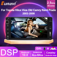 Eunavi 2 Din Android 10 Car Radio GPS DVD Multimedia Player For Toyota Corolla Hilux Yaris Vios Old Camry RAV4 Prado 2000 - 2008