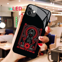 star wars Luminous Tempered Glass phone case For Apple iphone 12 11 Pro Max XS mini Acoustic Control Protect LED Backlight cover