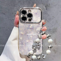 Casing HP Untuk iPhone 17 Pro ProMax 16 11 12 13 14 15 pro xs XR Casing Kaca dengan Mutiara dan Bung