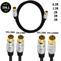 RG59U Extension Cable 9.5mm TV Male to Female Adapter Cord Coaxial TV Cable for Satellite TV Cable Modem Set-top Box Gold Plated