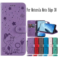 Sunjolly Mobile Phone Cases Covers for Motorola Moto Edge 30 Case Cover coque Flip Wallet for Motorola Moto Edge 30 Cases