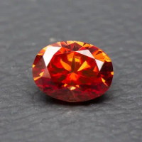 Moissanite Colored Stone orange Color Oval Cut with GRA Report Lab Grown Gemstone Jewelry Making Materials Diamond Free Shipping