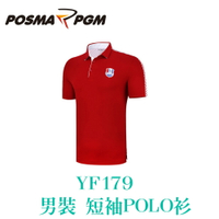 POSMA PGM 男裝 短袖 POLO衫 翻領  休閒 透氣 網布 吸濕 排汗 紅 YF179