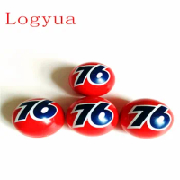 4 x Car Style No.76 Ball Tire Air Valve Cap Tyre Wheel Dust Stems Caps For Number 76 Cars Truck Motorcycle Bike