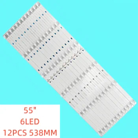 12pcs/set New LED Backlight strip for TCL 55" TV 55C716 55C78 55C715 55C717 TCL-55P10-3030FC-12X6-LX20200106 YHF-4C-LB5506-YH10J