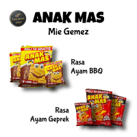Anak Mas Mie Gemez Rasa Ayam BBQ & Ayam Geprek 1 Dus Isi 6 Renceng 1 Renceng Isi 11 Pcs Kemasan 18gr