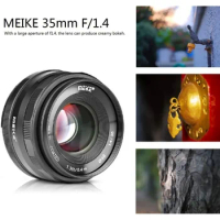 Meike 35mm F1.4 manual focus lens for Sony E-mount a7R A7s A6500 A7/Fuji X-T2 X-T3/Canon eos-m M6 /M4/3 mirrorless camera APS-C