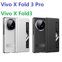 Slim Leather For Vivo X Fold 3 Pro Case Flip Book View Windows Stand Full Coverage Protection Cover