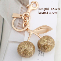 Rantai Kunci Dompet Ceri Resin Berkilauan, [QQQ} 1PC, Pesona Loket Beg Ceri Berkilauan, Aksesori Kri