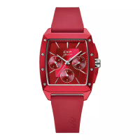 Expedition Jam Tangan Wanita Expedition Glamour E 6636 BF RSSREAL Ladies Red Dial Red Rubber Strap