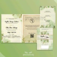 Undangan Pernikahan Motif Bunga | Isi 50 Lembar | Free Thanks Card, Plastik, Label Dan Video Undanga