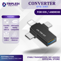 TRIPLEDI OTG 3IN1 Lightning Micro USB Type C To USB 3.0 TD5202 Converter Adapter Flashdisk Data Tran