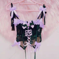 Pink bra lace bra e girl clothes y2k clothes y2k crop top Cross bra Pink clothes harajuku fashion Lolita bra y2k accessories