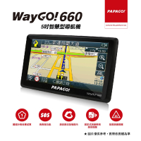 【PAPAGO!】WayGo 660 5吋智慧型區間測速導航機(S1圖像化導航介面/測速語音提醒)~急