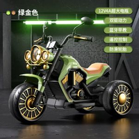 全城熱賣 - 德國暢銷兒童電動摩托車玩具寶寶一二三週歲半小女孩男童六一生日禮物升級款）綠金色+雙驅動+升級版大電瓶+藍牙早教+防滑輪+頭盔