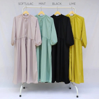 Lora dress Santai Manis Jalan Polos