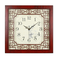 凱琴大號方形中式木頭壁掛鐘客廳石英時鐘表臥室靜音掛表