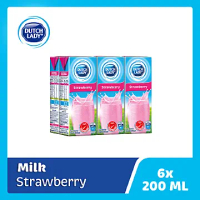 Dutch Lady Purefarm UHT Milk Strawberry 6s X 200ml