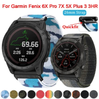 For Garmin Fenix 7X 6X Pro 5X Plus Nylon Strap Fenix 3 3HR Enduro 2 Quick Release Nylon Replacement Bands Smart Watch Bracelet