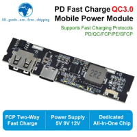 TZT QC3.0 QC2.0 Dual USB 18W Type-C USB SW6106PD Fast Charge Mobile Power Bank 18650 Charging Module With Indicator