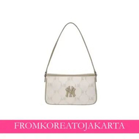 MLB NY Diamond Monogram Jacquard Mini Hobo Bag - Cream