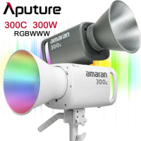 New Aputure amaran 300C 300W RGBWWW Video Light 2500K-7500K Bowens Mount Photography lights For Video Recording Outdoor Shooting