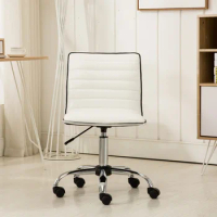Adjustable Fremo Chromel White Office Chair with Air Lift Function, Modern and Comfortable Ergonomic Design for Home and Office