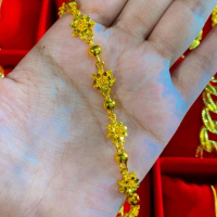 gelang rantai kendari bunga lapis emas 24k