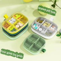 Pill Organizer Portable Pill Case 4/6Grids Pill Travel Case Medicine Organizer Pill Box Dispenser for Purse TravelPill Container