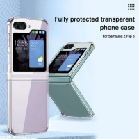 3 In 1 Protective Case For Samsung Galaxy Z Flip 5 Transparent Shockproof Back Cover For Samsung galaxy z flip 5 PC Phone Fundas