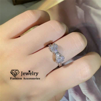 CC Lovely Rings Sterling Silver Plated Bowknot Design Fine Jewelry Cute Party Accessories Wedding Daily Wear Bijoux CC3181