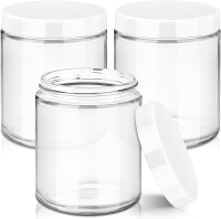8oz Glass Jars with Lids 3 Pack Candle Jars with Blank Labels 250g Clear Glass Jars Wide Mouth | Cos