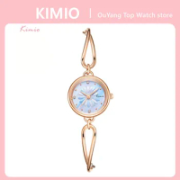 KIMIO Women Watch Daisy Carving Bracelet Dress WristWatch Ladies Luxury Waterproof Quartz Watch Clock Japan Movement Women Gifts