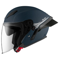 ZEUS ZS 631 FFGRIBLU/BS2 SIL DOFF HALF FACE DOUBLE VISOR HELMET