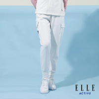【ELLE ACTIVE】女款 經典運動休閒束口褲-白色(EA24S2W3401#90)