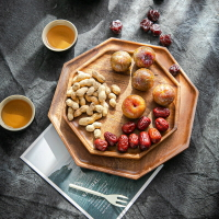 木盤子家用日式實木盤子果盤零食盤干果糖果盤創意不規則茶盤托盤